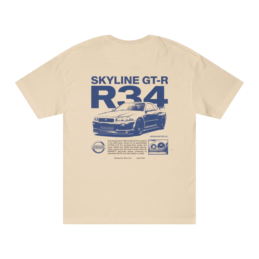 Skyline GT‑R R34 Graphic Tee – JDM Car Enthusiast Shirt