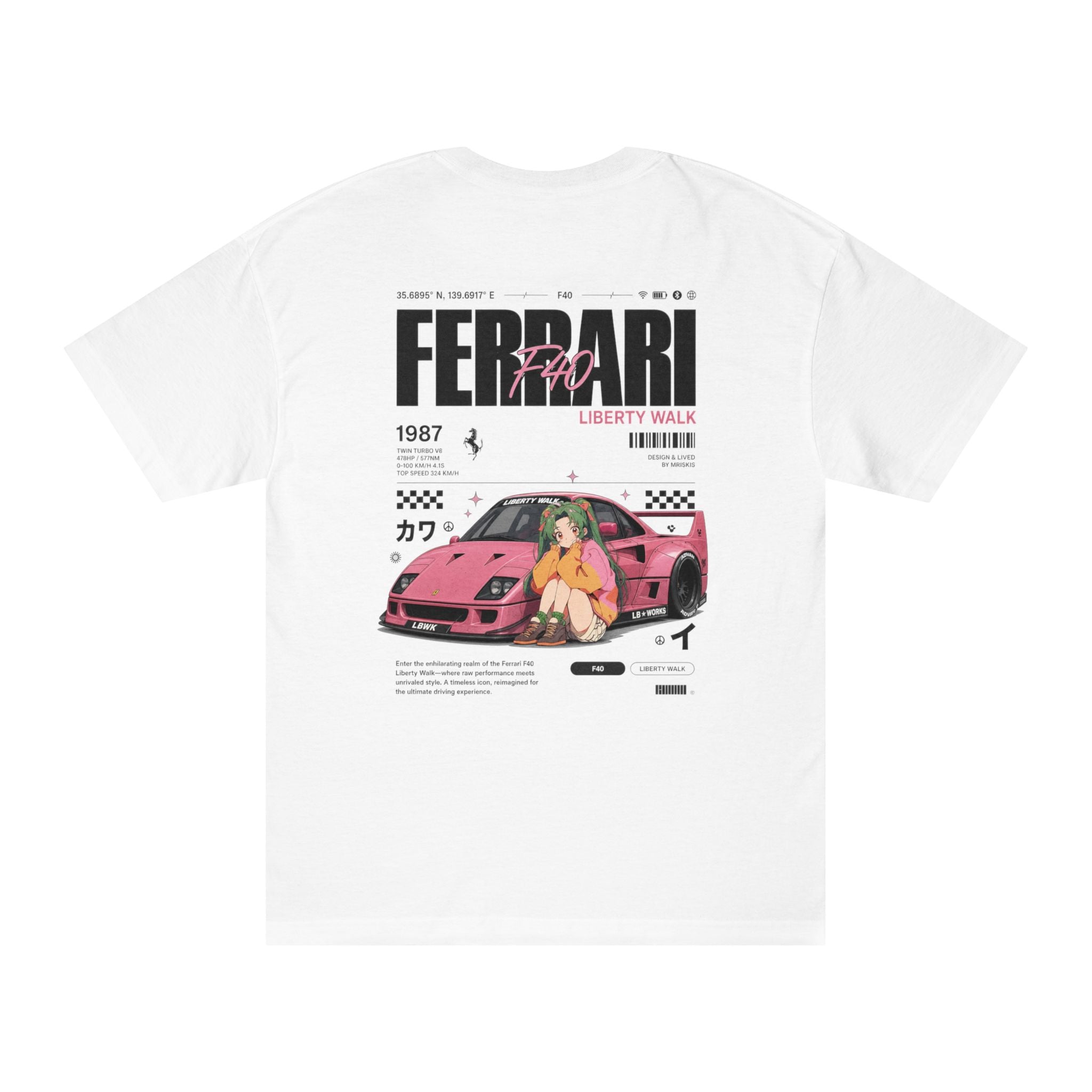 Ferrari F40 Liberty Walk Print Tee