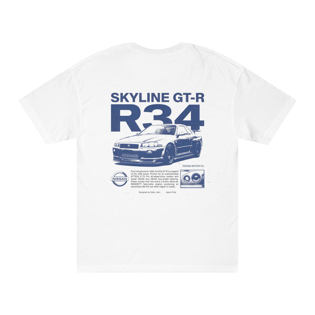 Skyline GT‑R R34 Graphic Tee – JDM Car Enthusiast Shirt