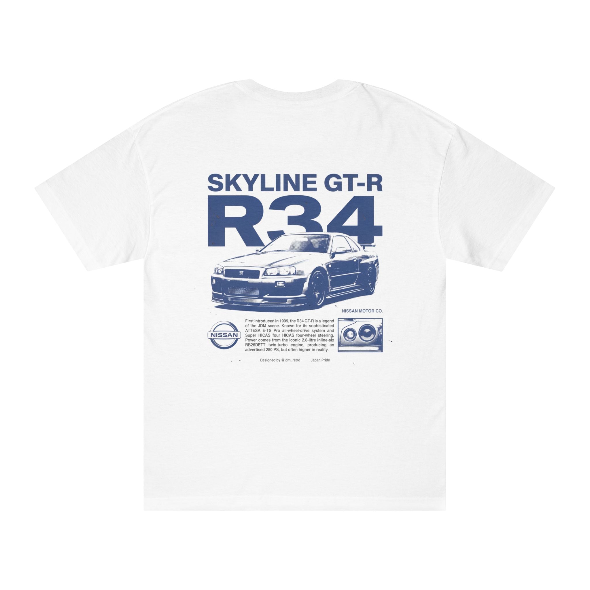 Skyline GT‑R R34 Graphic Tee – JDM Car Enthusiast Shirt